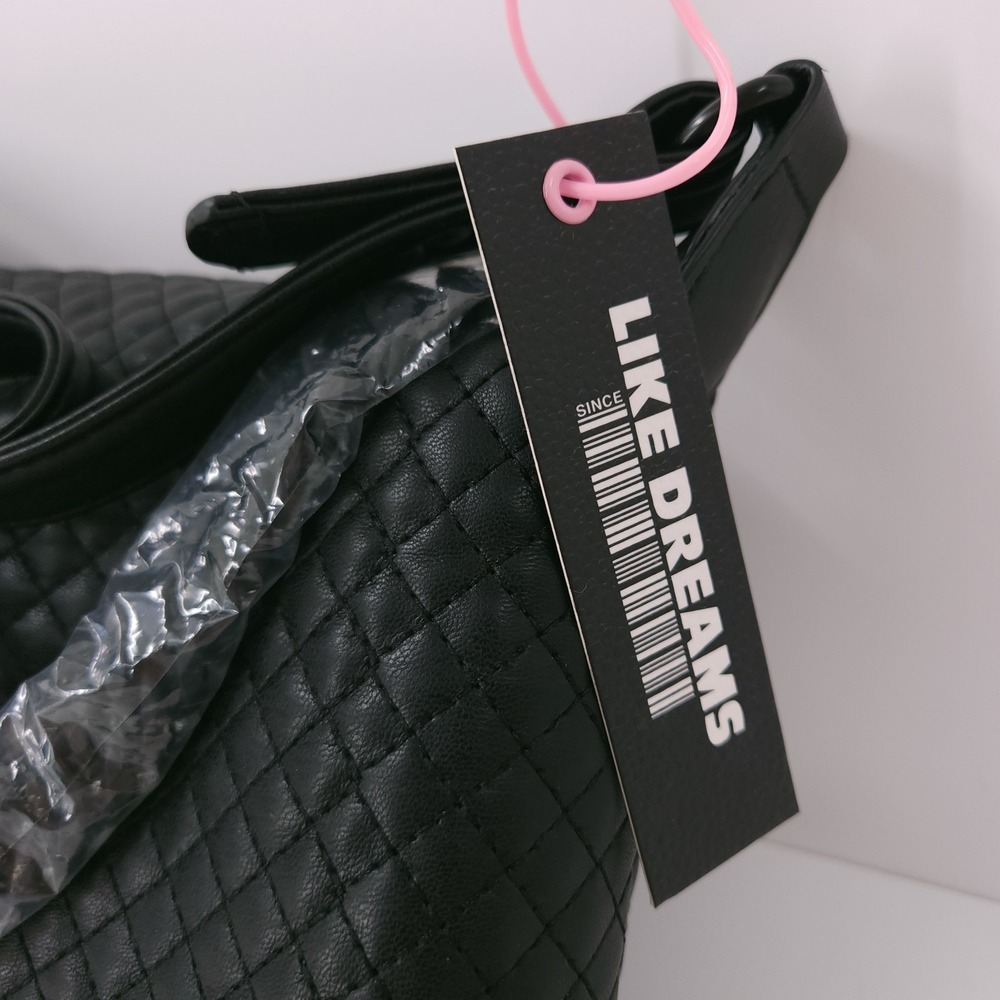 Like Dreams‎ Morgan Baguette Shoulder Crossbody Bag Black Chain Zip Top Small - Picture 5 of 11